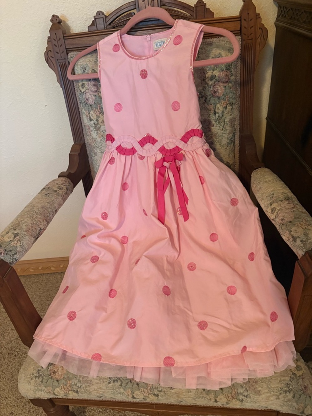The Children's Place Pink Polka Dot Party Dress